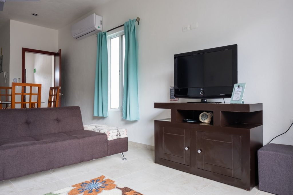1-Bedroom Living Room with Flatscreen TV